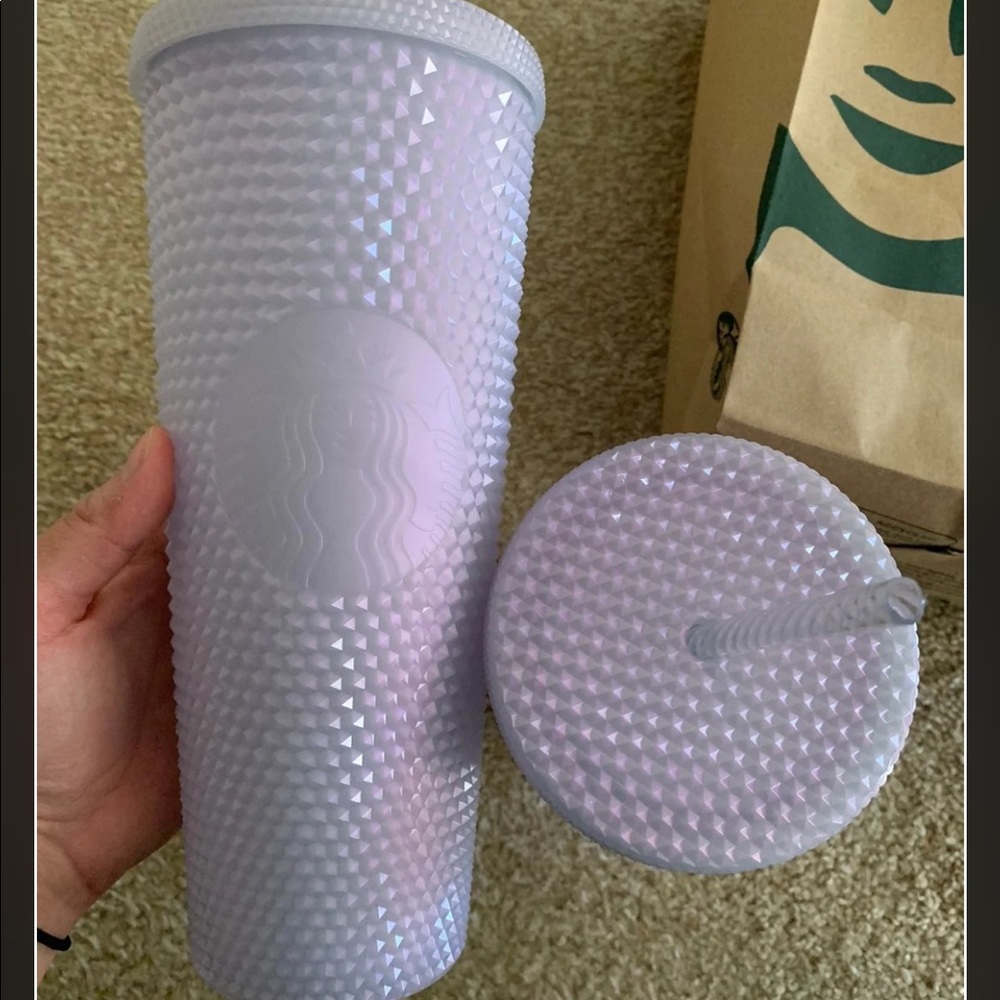 NWT Starbucks Studded Icy White Bling Cold Cup 24 fl oz